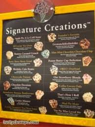 menu Franchise Cold Stone Creamery