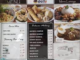 menu Franchise Duta Bakwan