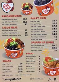 menu Franchise Gaaram