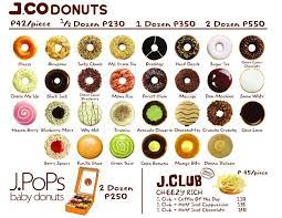 menu Franchise JCO Indonesia